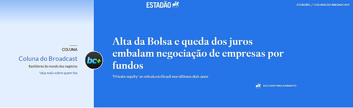 Alta da Bolsa e queda dos juros embalam negociao de empresas por fundos
